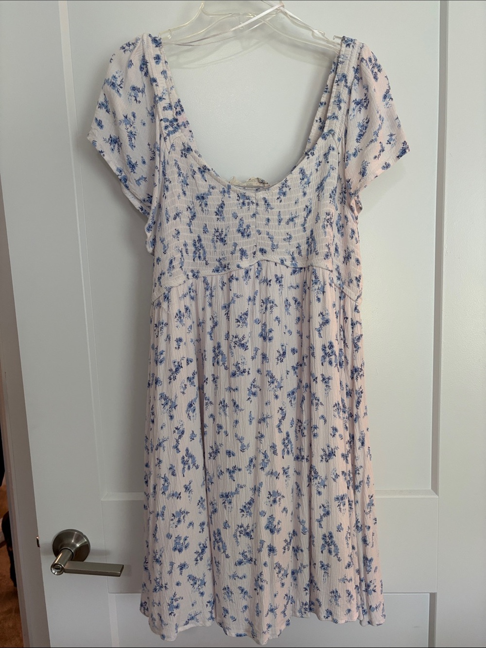 Pink Republic White Dress with Blue Floral Print